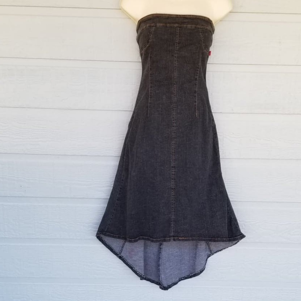 Hot Kiss Strapless Jean High-Low Dress SZM